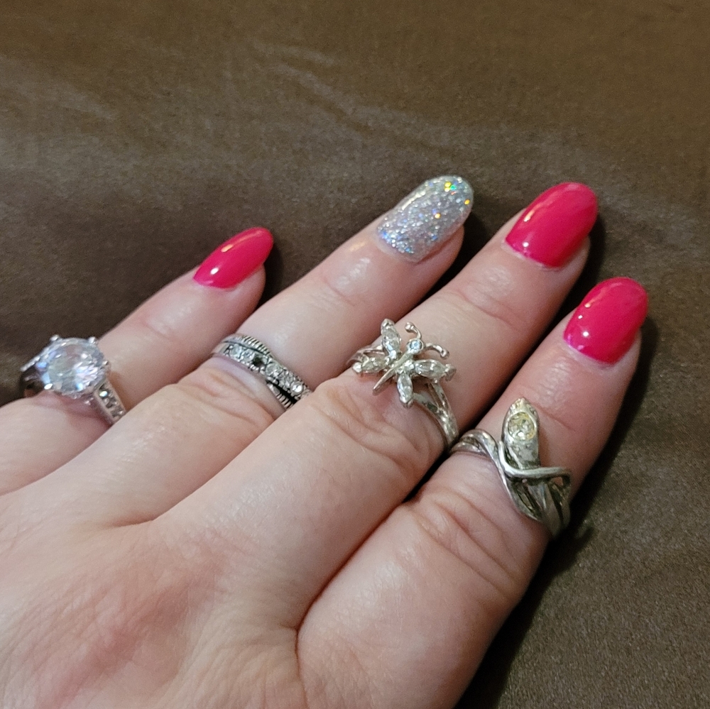Sterling silver rings, around size 6